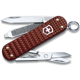 Ніж Victorinox Classic SD Precious Alox Hazel Brown 0.6221.4011G, Колір: Brown, Марка сталі: Нержавіюча сталь, Матеріал рукояті: Алюміній