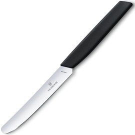 Нож кухонный Victorinox Swiss Modern Table 11см закругл.нос с черн. ручкой 6.9003.11, Цвет : Чёрный, Марка стали: Нержавеющая сталь, Материал рукояти: Полипропилен