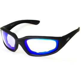 Очки защитные Global Vision KickBack Photochromic Anti-Fog фотохромные синие зеркальные (1КИК24-90), Цвет оправы: Чёрный, Цвет линз: Зеркальный синий