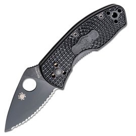 Нож Spyderco Ambitious Lightweight Black Blade, серрейтор (C148SBBK)