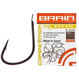 Крючок Brain Bream B3010 #10 20 шт/уп (1858.80.32), Номер крючка, № : 10