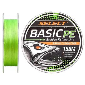 Шнур Select Basic PE 150m 0.22mm 30lb/13.6kg салатовий (1870.18.69), Діаметр, мм : 0.22, Розривне навантаження, кг : 13.6