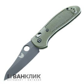 Нож Benchmade Griptilian черний, зеленая рукоять (550BKHGOD)