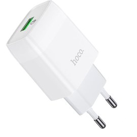 Зарядное устройство Hoco Glorious single port charger C72Q 1USB, QC3.0/FCP/AFC, 3A, 18W White (000006442), Цвет: White