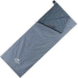 Спальний мішок Naturehike Ultralight LW180 NH21MSD09 надлегкий, лівий, (15°C), p-p M, сіро-синій (6927595777947-L), Сторона застібки: Ліва, Повна довжина, см: 190 см