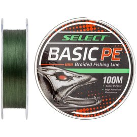 Шнур Select Basic PE 100m 0.14mm 15lb/6.8kg темно-зелений (1870.27.62), Діаметр, мм : 0.14, Розривне навантаження, кг : 6.8