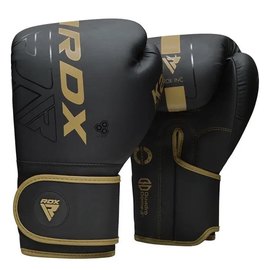 Боксерські рукавички RDX F6 Kara Matte Golden 10 ун. (BGR-F6MGL-10OZ), Колір: Чорний/Золотий, Вага: 10 унцій