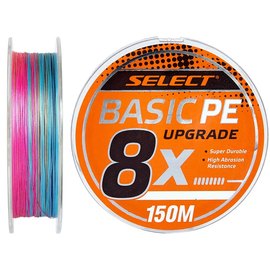 Шнур Select Basic PE 8X Multicolor 150m #0.6/0.10mm 12lb/5.5kg (1870.31.42), Діаметр, мм : 0.10, Колір: Мультиколор