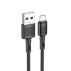 Кабель Hoco Micro USB Victory charging data cable X83 1m, 2.4A Black (000009049), Цвет: Black