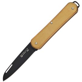 Маленький складной нож Fox Vulpis Black Blade Brass (FX-VP130 OTB), Цвет : Brown, Покрытие клинка: Black Top Shield®