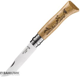 Ніж Opinel №8 VRI Заєць дуб (002333), Колір: Заєць, Матеріал рукояті: Дуб