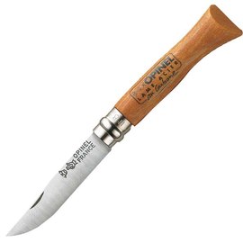 Нож Opinel №8 Carbone (113080), Цвет : Brown, Марка стали: Углеродистая, Материал рукояти: Бук