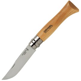 Нож Opinel №8 Inox (123080), Цвет : Natural , Марка стали: Sandvik 12C27, Материал рукояти: Бук