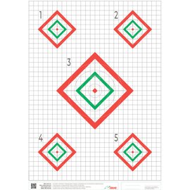 Мишень ИБИС 100+метров, 5 ромбов, МОА+тысячные, размер А3, бумажная (103.00.54)