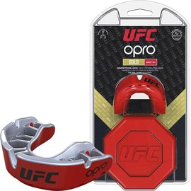 Капа для бокса OPRO Gold UFC Hologram Red Metal/Silver (art.002260002), Цвет: Красный/Серый