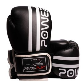 Боксерські рукавички PowerPlay 3010 Чорно-білі 16 ун (PP_3010_16oz_Black / White), Вага: 16 унцій