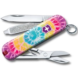 Ніж Victorinox Classic Le Tie Dye 0.6223.L2103, Колір: Tie Dye, Марка сталі: Нержавіюча сталь, Матеріал рукояті: Пластик