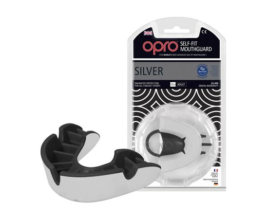 Капа для боксу OPRO Silver White/Black (art.002189006)