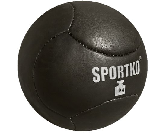 Медицинбол Sportko кожа 6кг черный МБК6