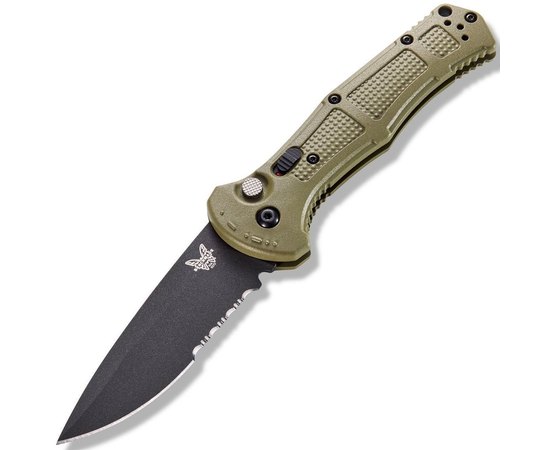 Нож тактический Benchmade Claymore Auto 9070SBK-1, Цвет : Зелёный, Марка стали: CPM-D2, Материал рукояти: Grivory