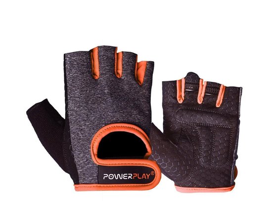 Перчатки для фитнеса PowerPlay 2935 женские серо-оранжевые XS (PP_2935_XS_Orange_Line), Размер: XS, Цвет: Серый/Оранжевый