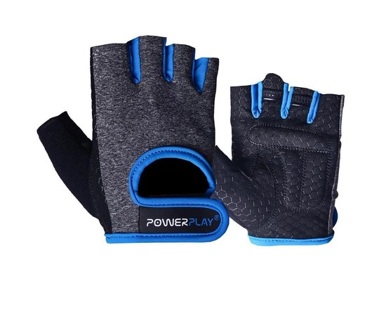 Перчатки для фитнеса PowerPlay 2935 женские серо-синие XS (PP_2935_XS_Blue_Line), Размер: XS, Цвет: Серый/Синий