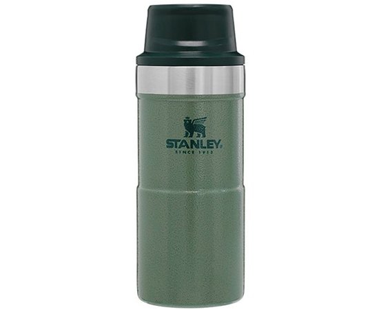 Термочашка Stanley Classic Trigger Action Travel Hammertone Green 0.35 л (6939236382779), Колір: Зелений