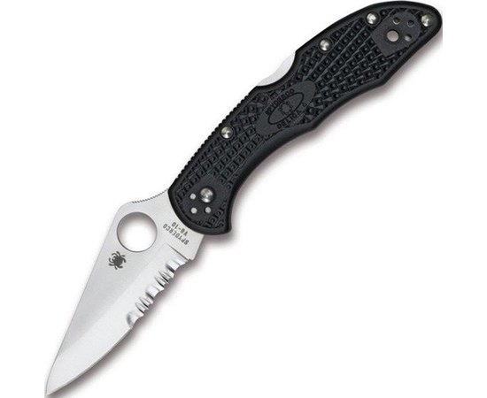 Нож Spyderco Delica 4, Lightweight, Thin Red Line (C11FPSBKRD), Цвет : Чёрный, Марка стали: VG-10, Материал рукояти: FRN (Fiberglass Reinforced Nylon)