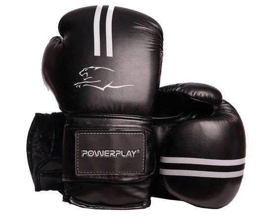 Боксерские перчатки PowerPlay 3016 Черно-белые 10 ун (PP_3016_10oz_Black/White), Вес: 10 унций