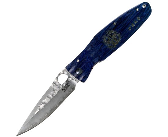 Ніж Mcusta Sengoku Date Masamune MC-0186G, Колір: Синій, Марка сталі: VG-10 Damascus, Матеріал рукояті: Ламінована деревина