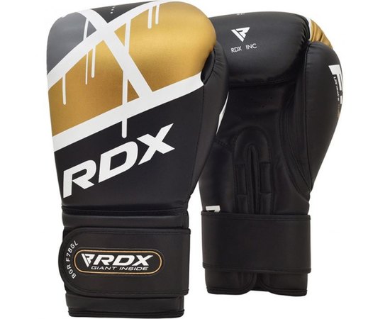 Боксерские перчатки RDX F7 Ego Black Golden 14 ун. (3073_40291), Вес: 14 унций