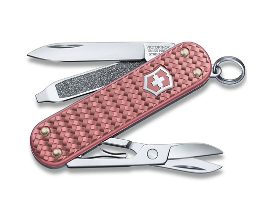 Нож Victorinox Classic SD Precious Alox Gentle Rose 0.6221.405G, Цвет : Розовый, Марка стали: Нержавеющая сталь, Материал рукояти: Алюминий