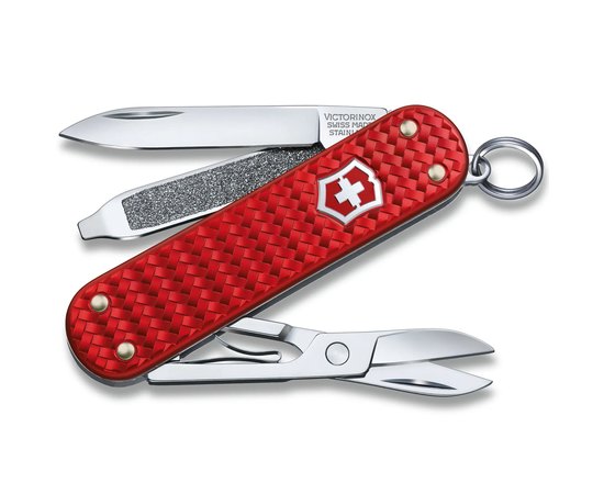 Нож Victorinox Classic SD Precious Alox Iconic Red 0.6221.401G, Цвет : Red, Марка стали: Нержавеющая сталь, Материал рукояти: Алюминий