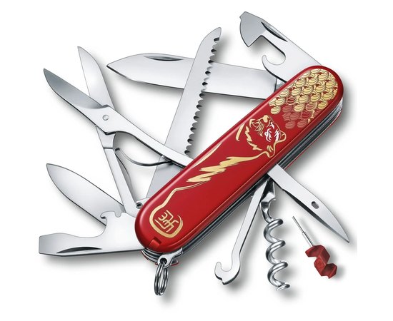 Ніж Victorinox Huntsman Year of the Tiger 1.3714.E11, Колір: Year of the Tiger, Марка сталі: Нержавіюча сталь, Матеріал рукояті: Пластик