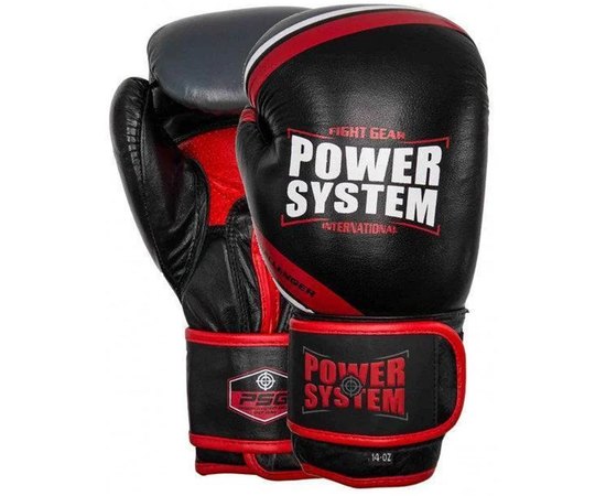 Боксерские перчатки Power System PS 5005 Challenger Black/Red 12 унций (PS-5005_12oz_Black/Red), Вес: 12 унций