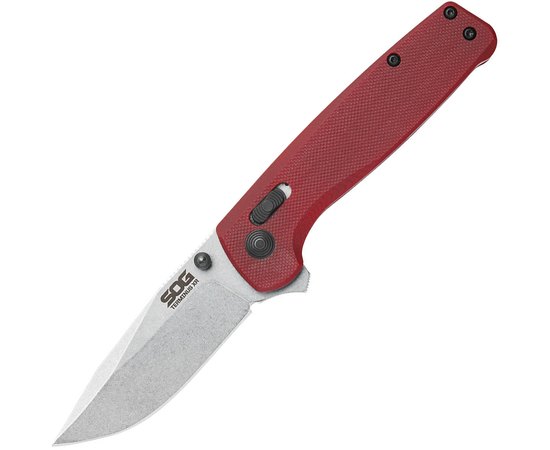 Нож SOG Terminus XR (TM1023-BX), Цвет : Crimson, Марка стали: D2, Материал рукояти: Стеклотекстолит (G10)