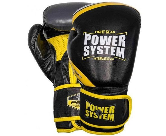 Боксерські рукавички Power System PS 5005 Challenger Black/Yellow 12 унцій (PS-5005_12oz_Black/Yellow), Вага: 12 унцій