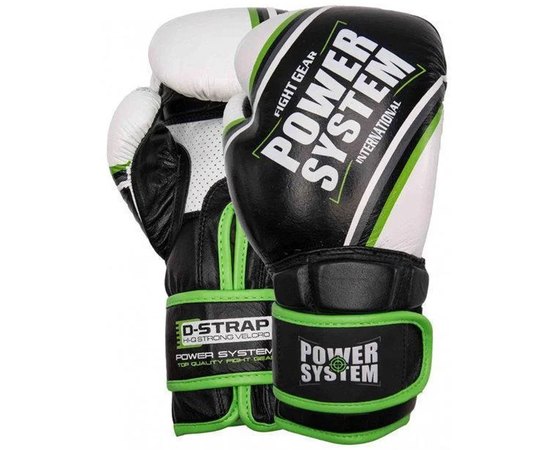 Боксерські рукавички Power System PS 5006 Contender Black/Green Line 12 унцій (PS-5006_12oz_Black/Green), Вага: 12 унцій