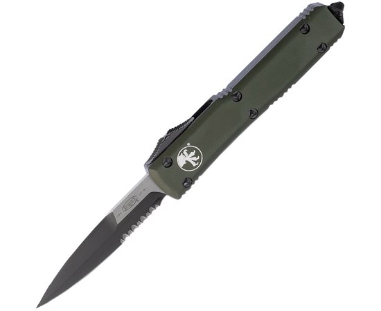 Ніж Microtech Ultratech Bayonet Black Blade, напівсерейтор, od green 120-2OD, Колір: Зелений, Матеріал рукояті: Алюміній