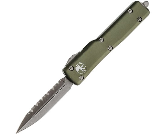 Нож Microtech UTX-70 Double Edge Apocalyptic FS, серрейтор, od green 147-12APOD