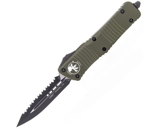 Нож Microtech Combat Troodon Double Edge Black Blade FS, серрейтор od green (142-3OD)