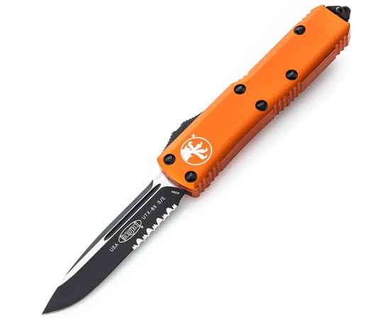 Ніж Microtech UTX-85 Drpo Point Black Blade DS напівсерейтор orange (231-2OR)