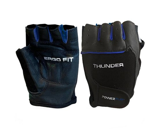 Перчатки для фитнеса PowerPlay 9058 Thunder S черно-синие (PP_9058_S_Thunder), Размер: S