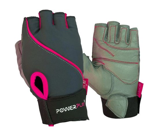 Перчатки для фитнеса PowerPlay 1725 женские серо-розовые XS (PP_1725_XS_Grey/Pink)