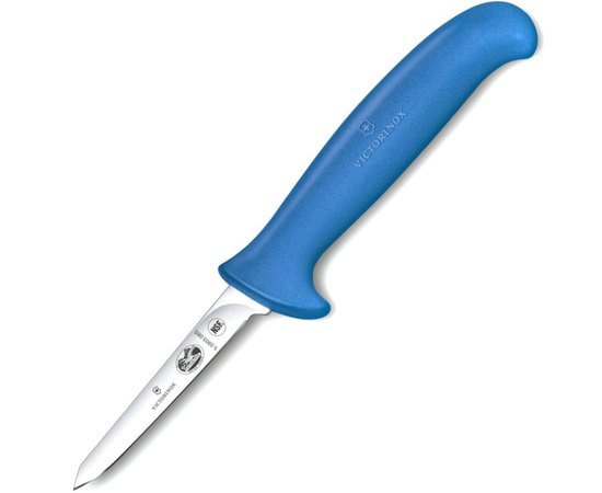 Ніж кухонний Victorinox Fibrox Poultry 8см вузьке з син. ручкою Small, Колір: Синій, Марка сталі: Нержавіюча сталь, Матеріал рукояті: Пластик