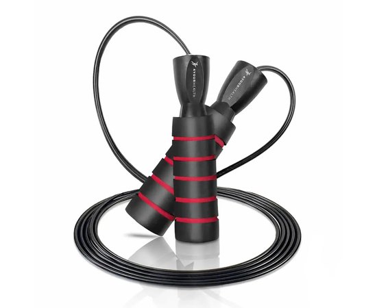 Cкакалка швидкісна 4yourhealth 2.5m Premium Jump Rope 2471 чорно-червона (4YH_2471_Bl/Red)