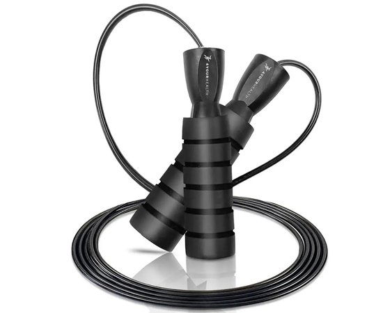 Cкакалка швидкісна 4yourhealth 2.5m Premium Jump Rope 2488 чорна (4YH_2488_Black)