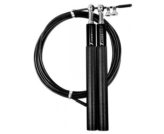 Cкакалка швидкісна 4yourhealth Jump Rope Premium 3м чорна (4YH_0217_Black), Колір: Чорний