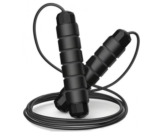 Cкакалка швидкісна 4yourhealth Premium Skip Rope 3m 0149 чорна (4YH_0149_Black)