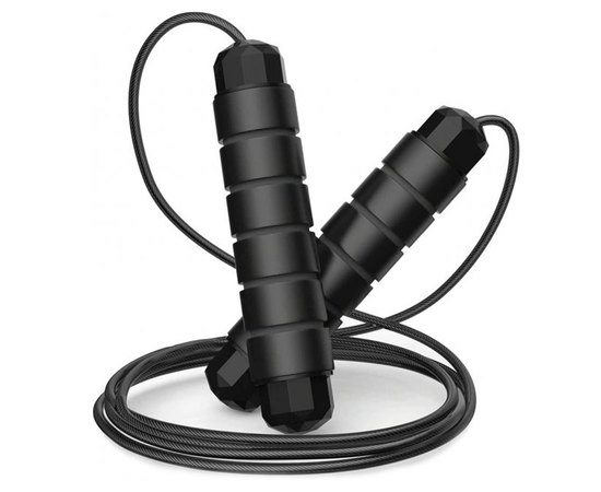 Cкакалка швидкісна 4yourhealth Premium Skip Rope 3m 0156 чорна (4YH_0156_Black)